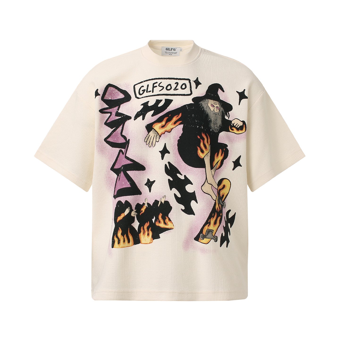 Men t shirts retro waffle gridsloose crew neck