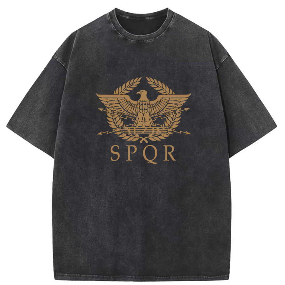 Mens T Shirts Cartoon Print Crew Neck