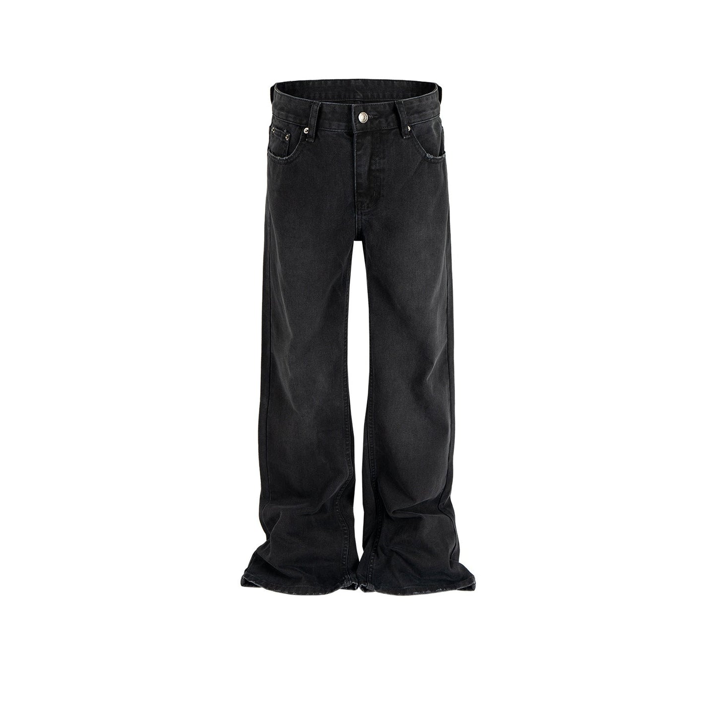 MIJKO Men Vintage Pants MIJKO Washing Water Old Trousers Slightly Stretched Wide Foot Jeans