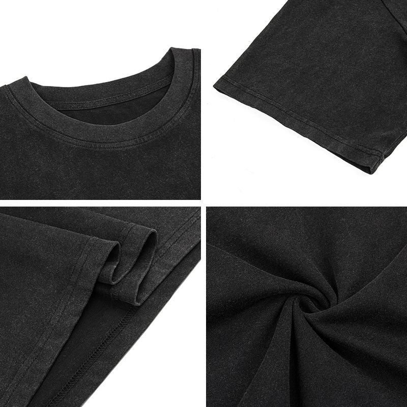 Mens T Shirts Old Short Sleeves Loose Summer