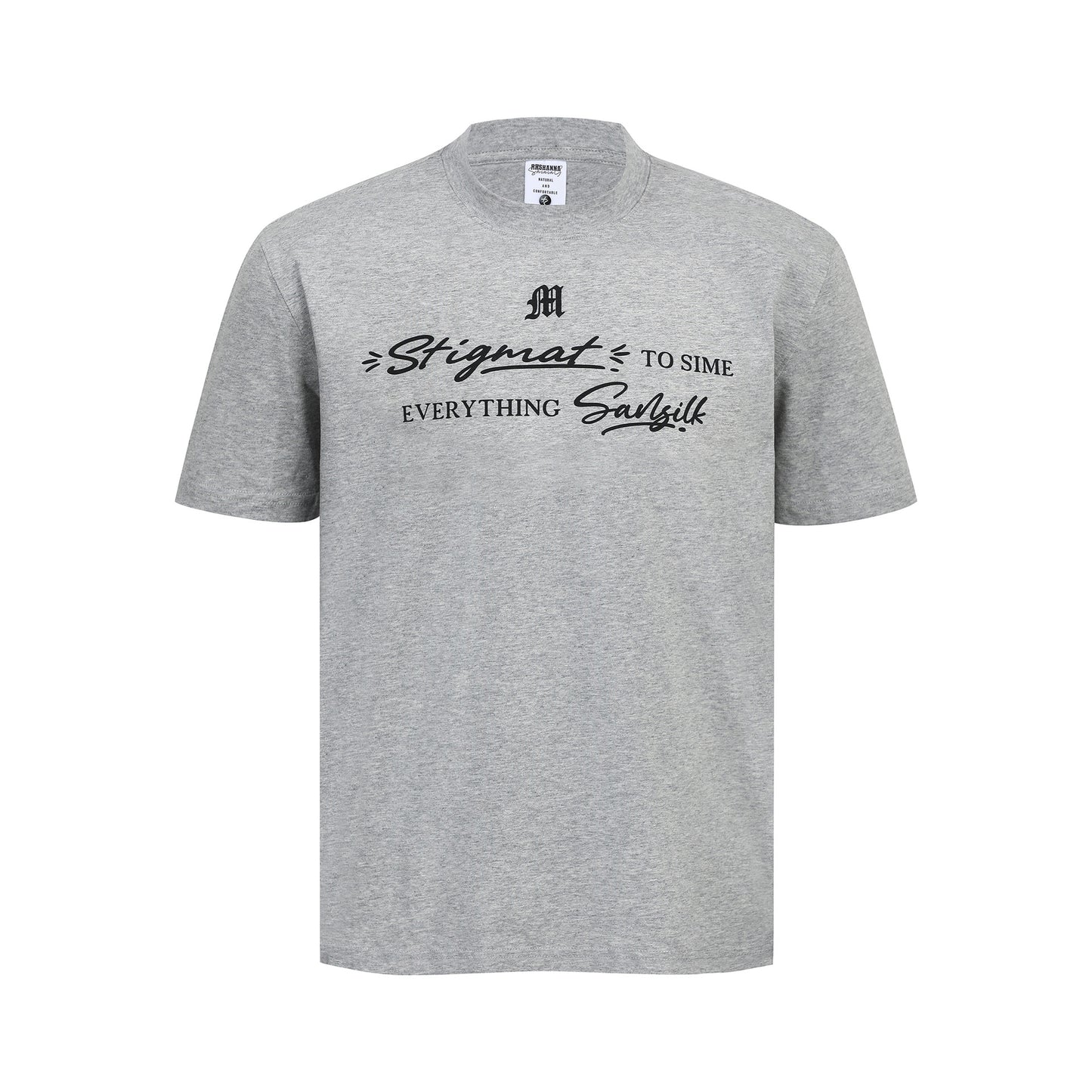 Men t shirts retrocasualletter round neck short sleeve