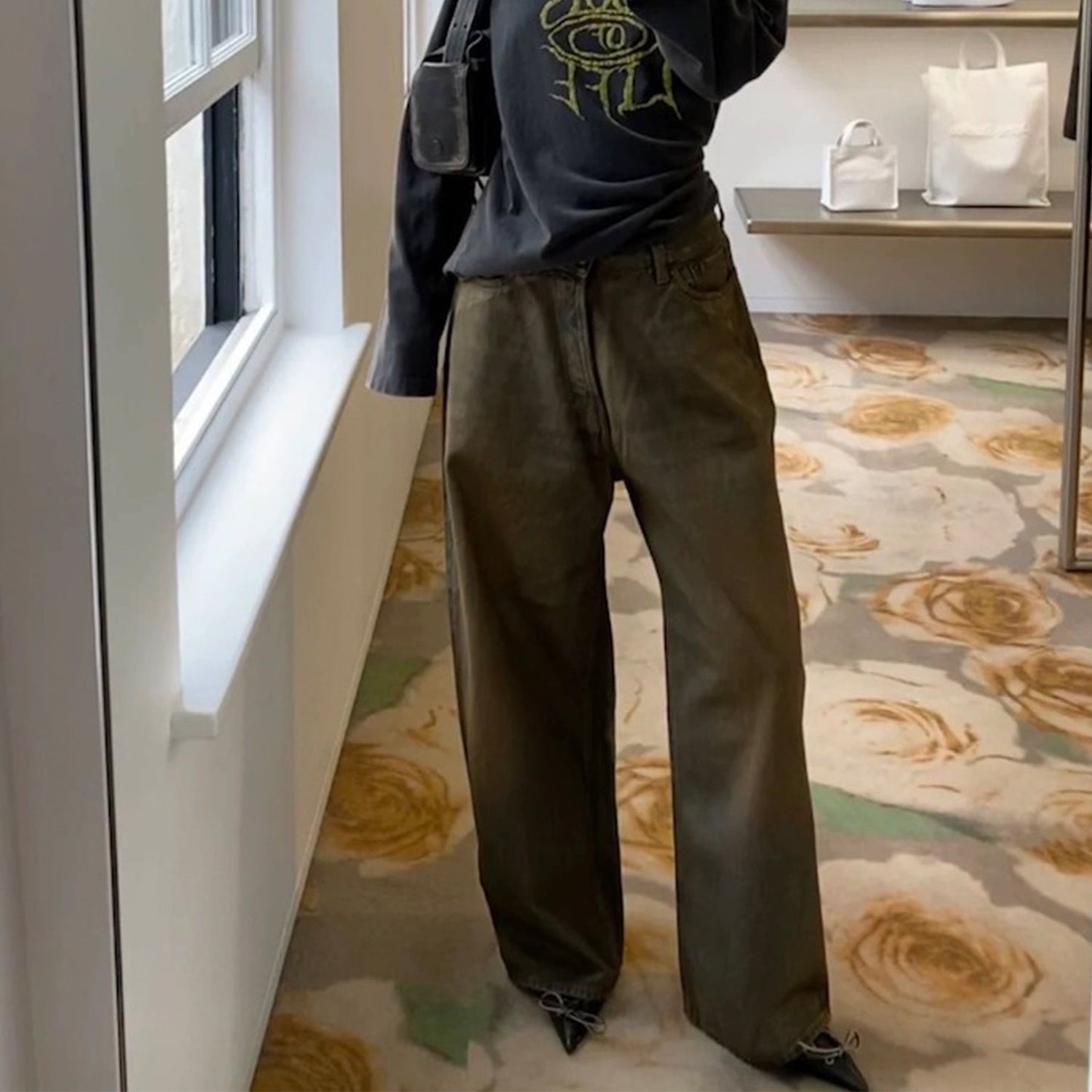 MIJKO Men's Vintage Pants MIJKO Men's Women's High Street Vintage Trousers Old Jeans