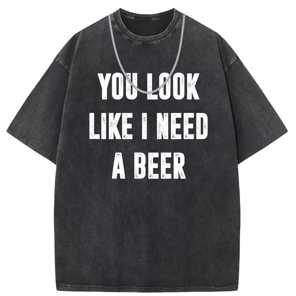 Men T Shirts Short-sleeved T-shirt women washed and old