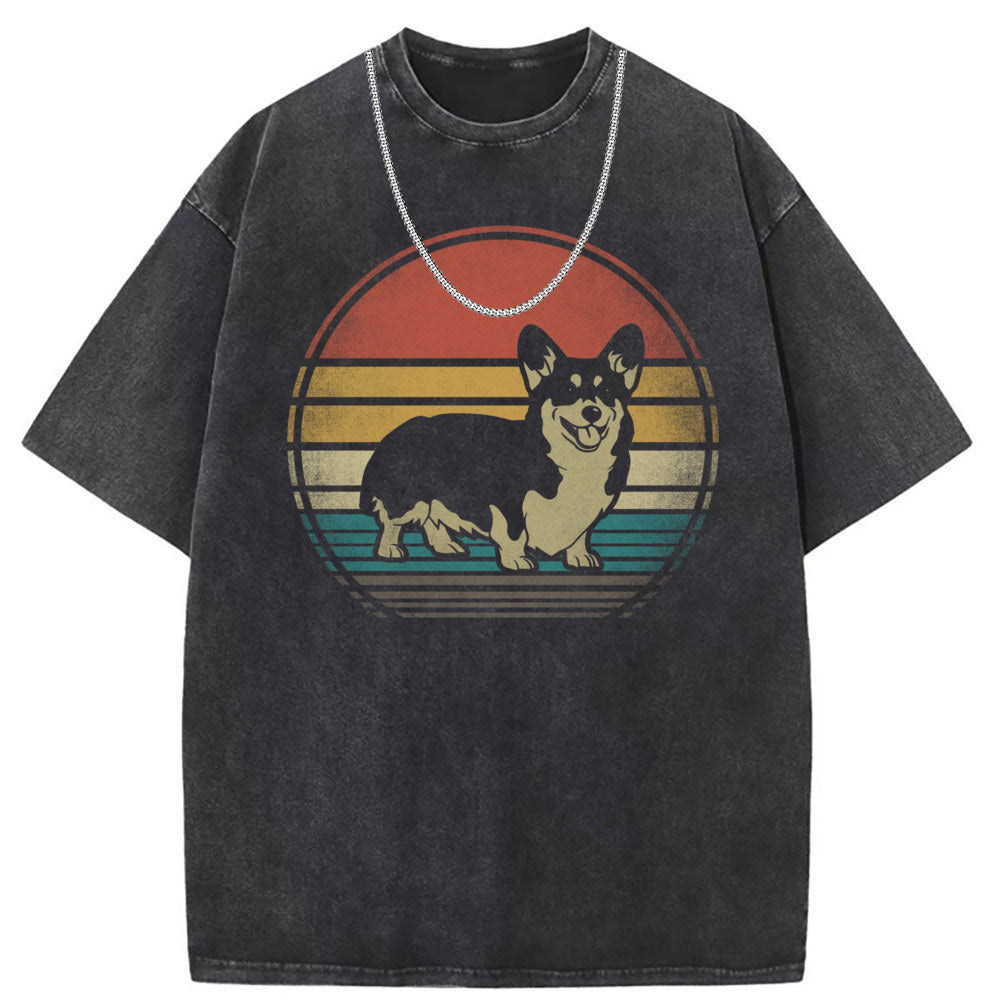 Men T Shirts Short-sleeved T-shirt washed and made old American street