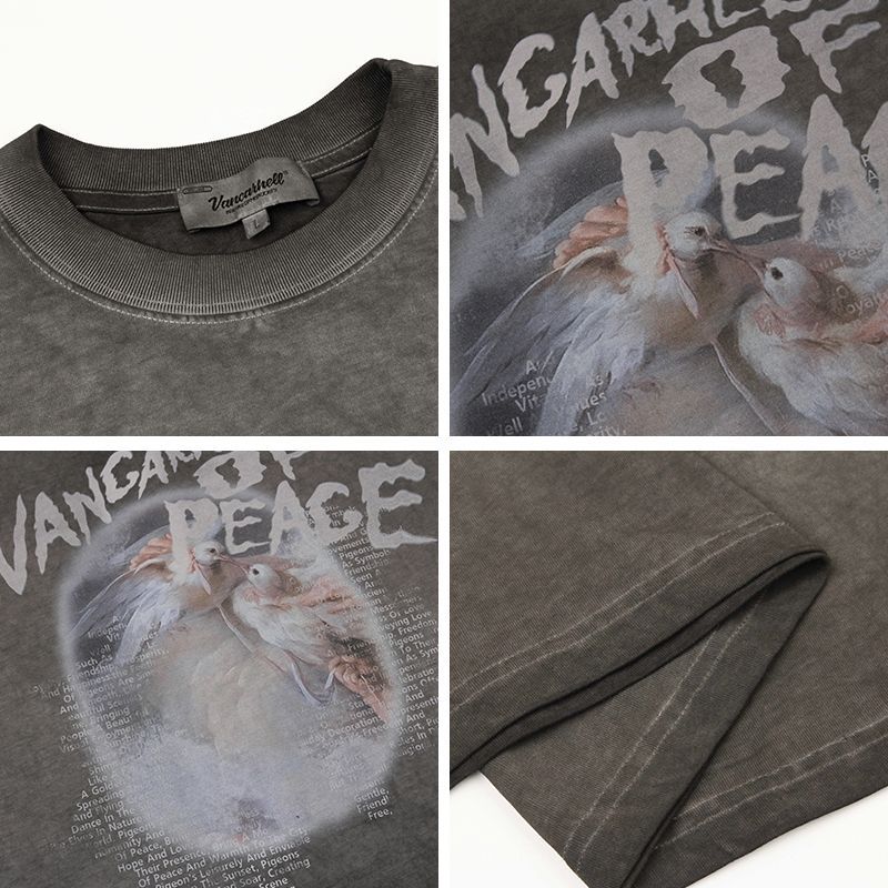Men T Shirts Make Old Peace Dove Loose Short Sleeves