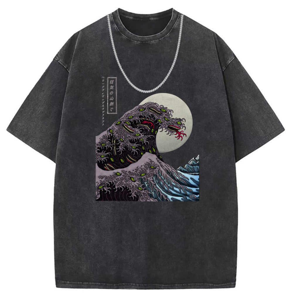 Men T Shirts Washed old punk short-sleeved T-shirt