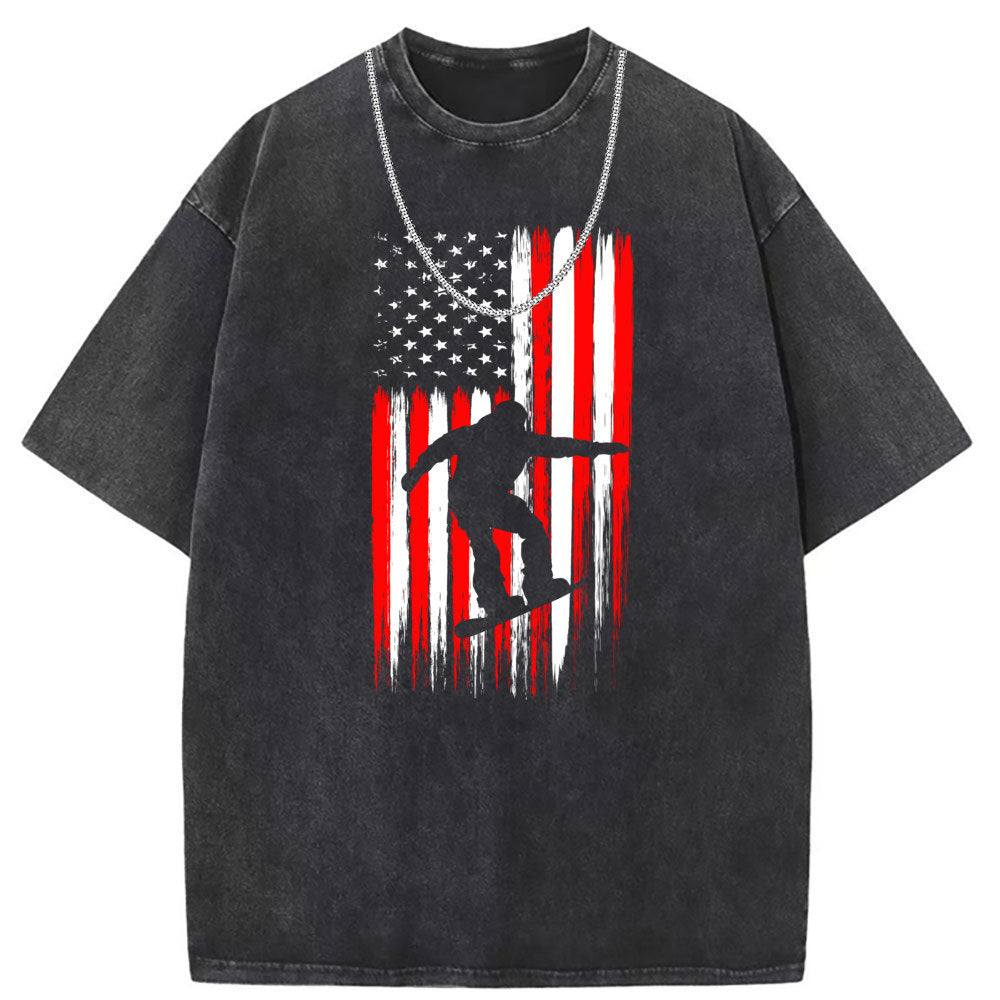 Men T Shirts Short Sleeve T-Shirt Washed Old Punk Loose