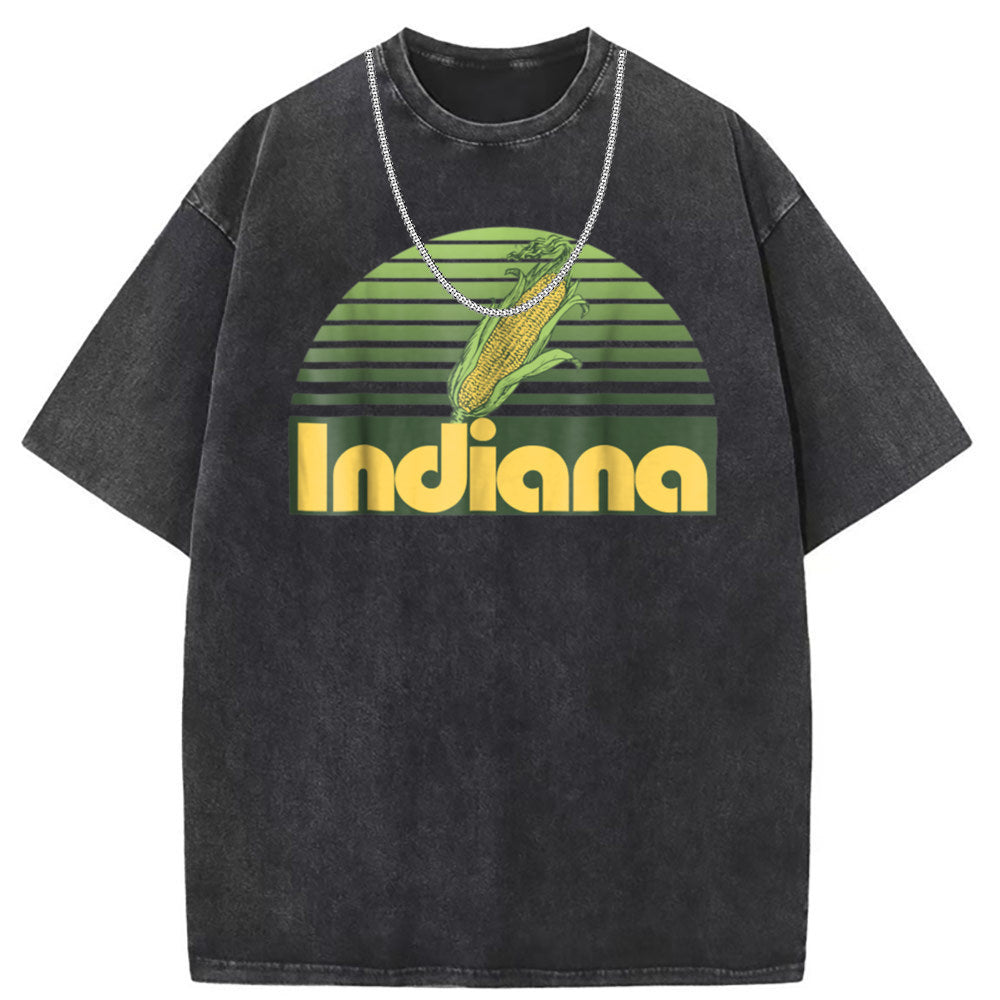 Men T Shirts Crew neck short sleeve T-shirt washed old American style