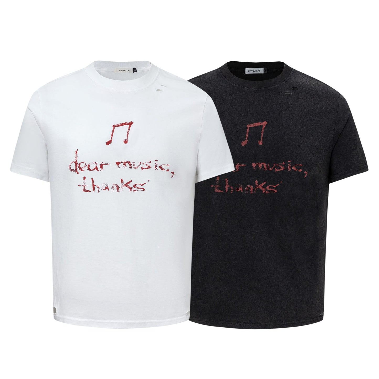Men t shirts summer hand-painted letter small plate short sleeves