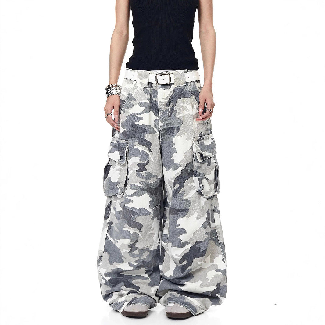 Women casual pant looseretro camouflage