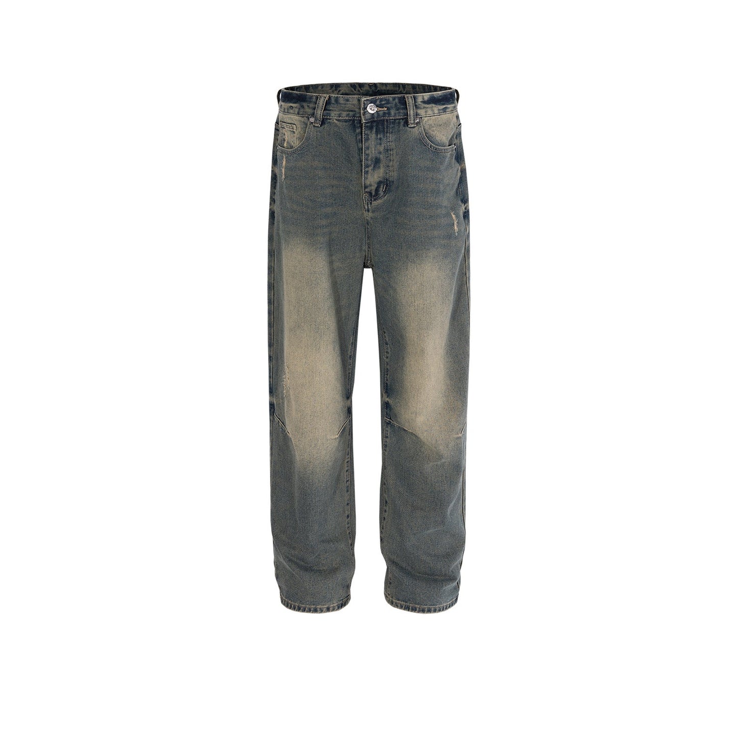 MIJKO Men's Vintage Pants MIJKO Trousers Men's and Women's Washing Straight High Street Style Trendy Jeans