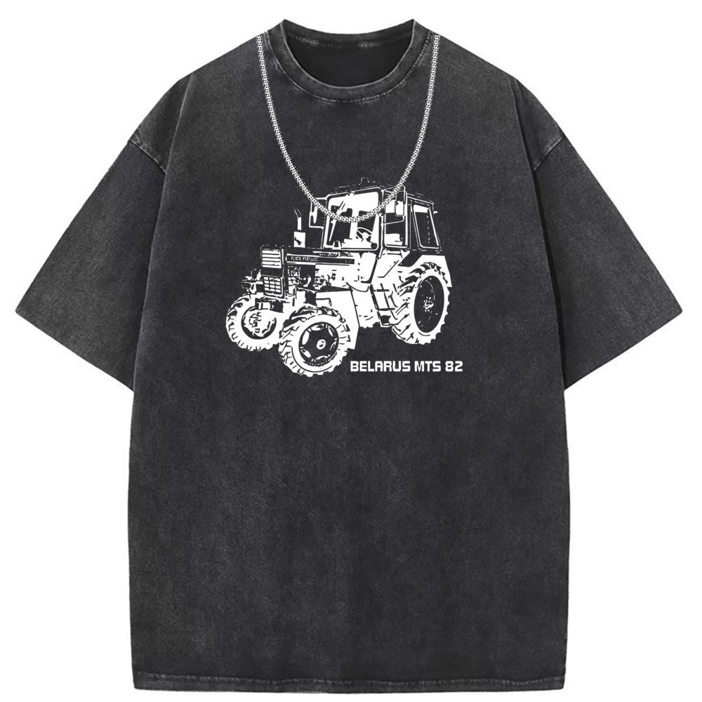 Men T Shirts Crew neck short sleeve T-shirt washed old American style