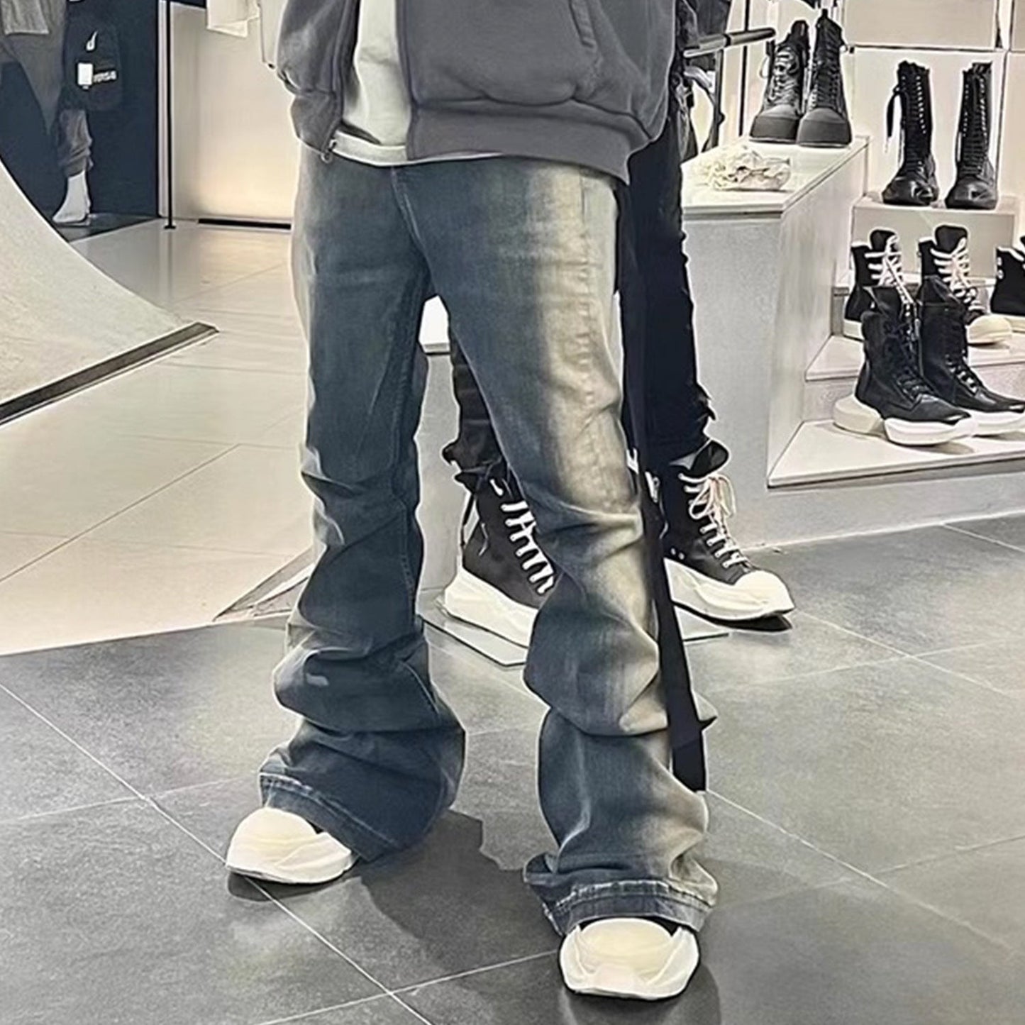 MIJKO Mens Vintage Pants MIJKO Wide-Foot Trousers RICK Flared Jeans