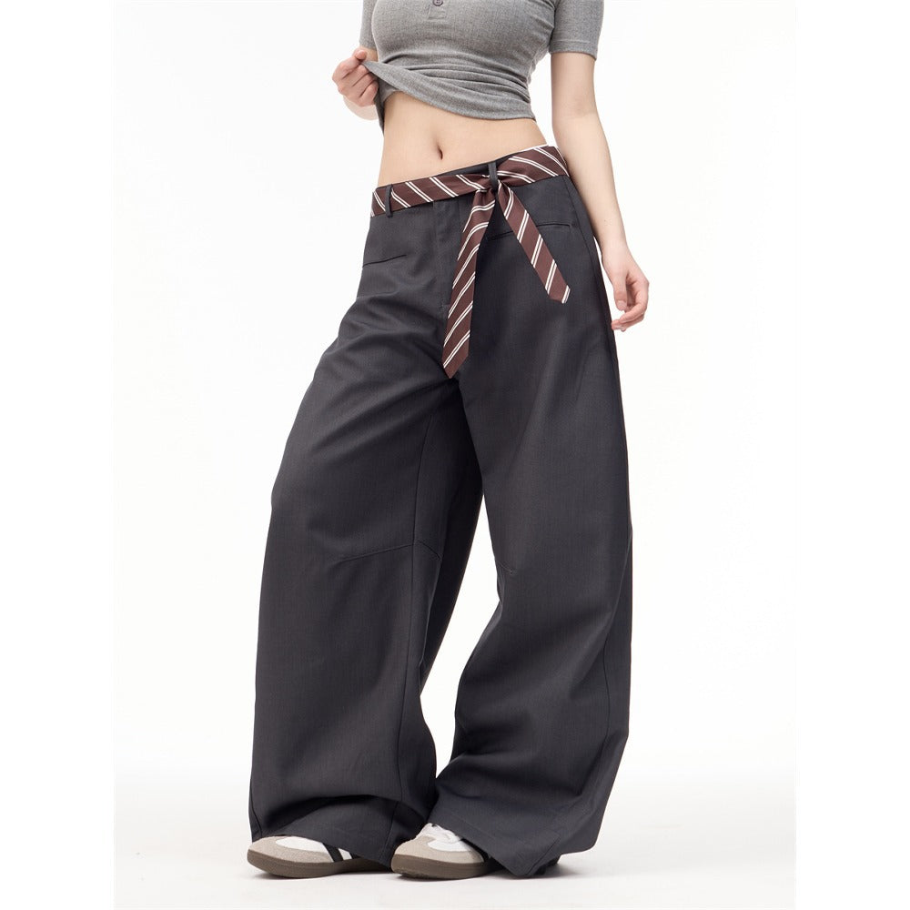 Women casual pant with belt