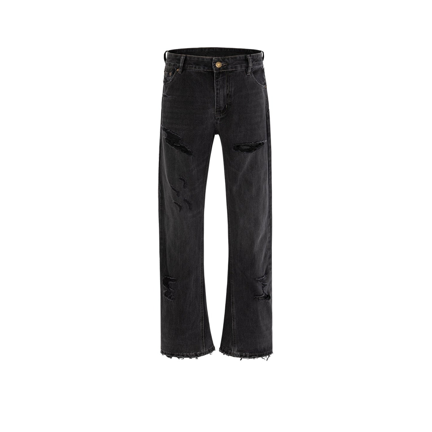 MIJKO Mens Vintage Pants MIJKO Broad-Feet High Street Unisex Style Jeans