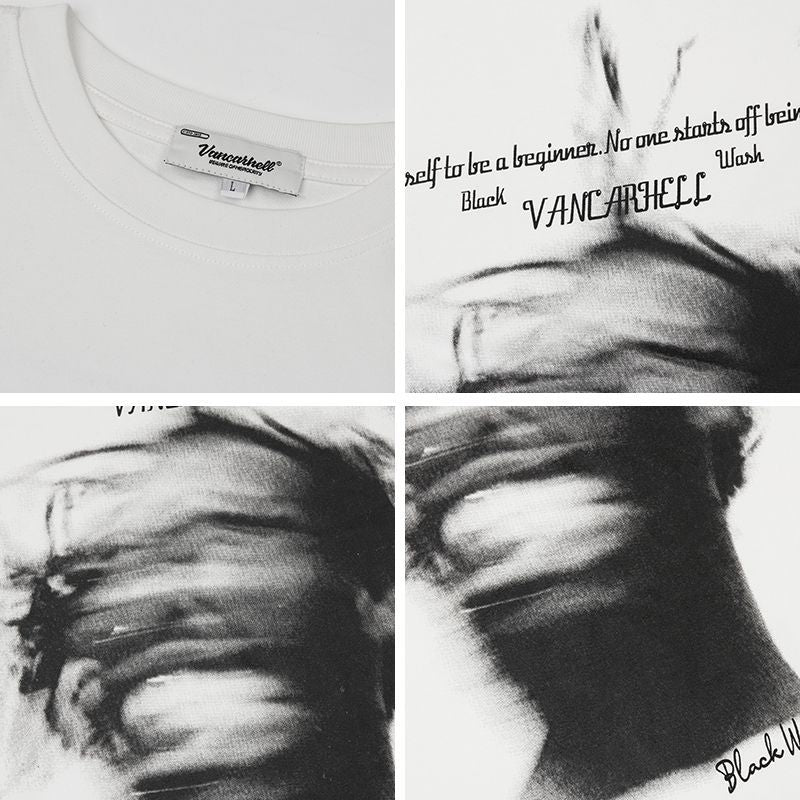 Men T Shirts Abstract Pattern Loose Clothes