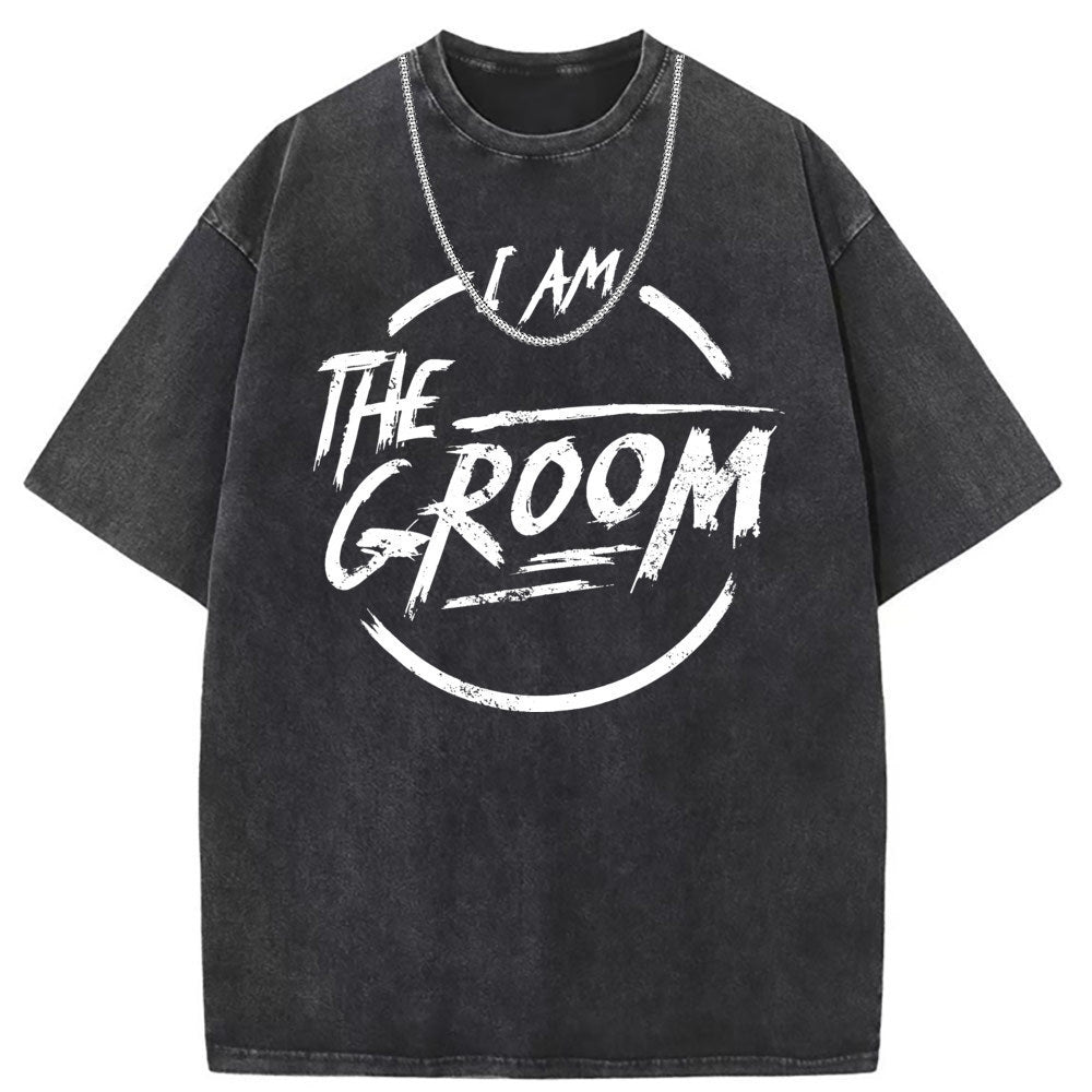Men T Shirts Cotton short-sleeved T-shirt women's washed and old