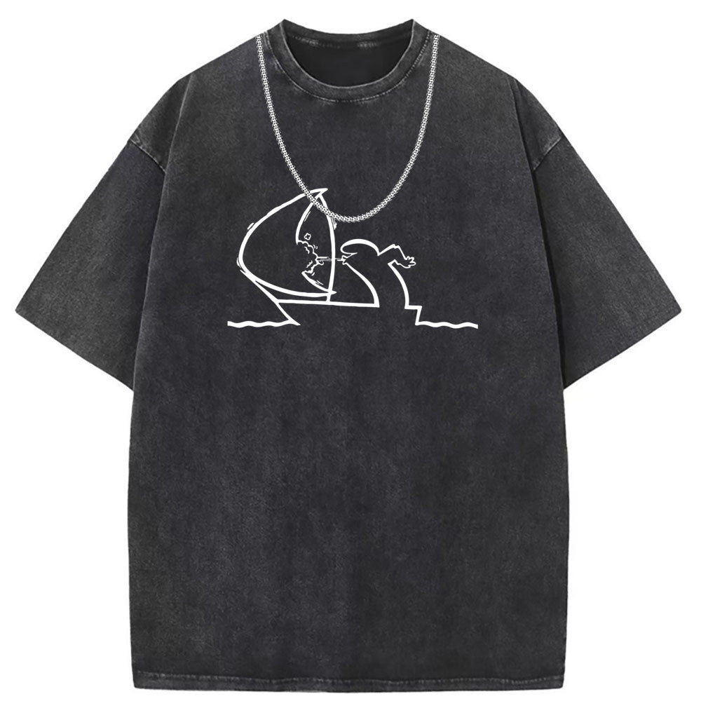 Men T Shirts Washed old punk cotton short sleeves