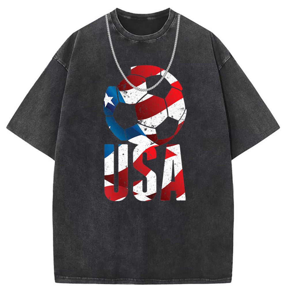 Men T Shirts Short Sleeve T-Shirt Washed Old Punk Loose