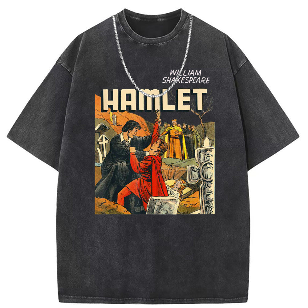Men T Shirts Crew neck short sleeve T-shirt washed old American style