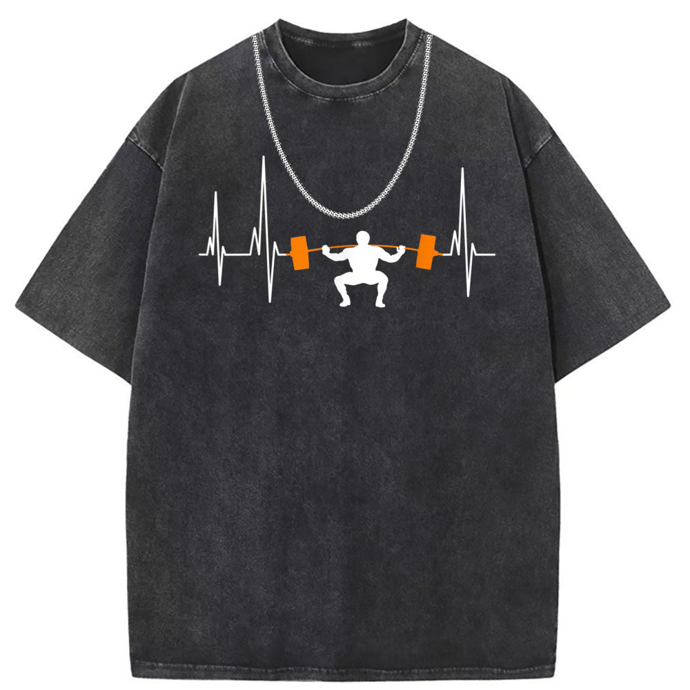 Mens T Shirts Washed Old Punk Cotton Short Sleeve T-Shirts