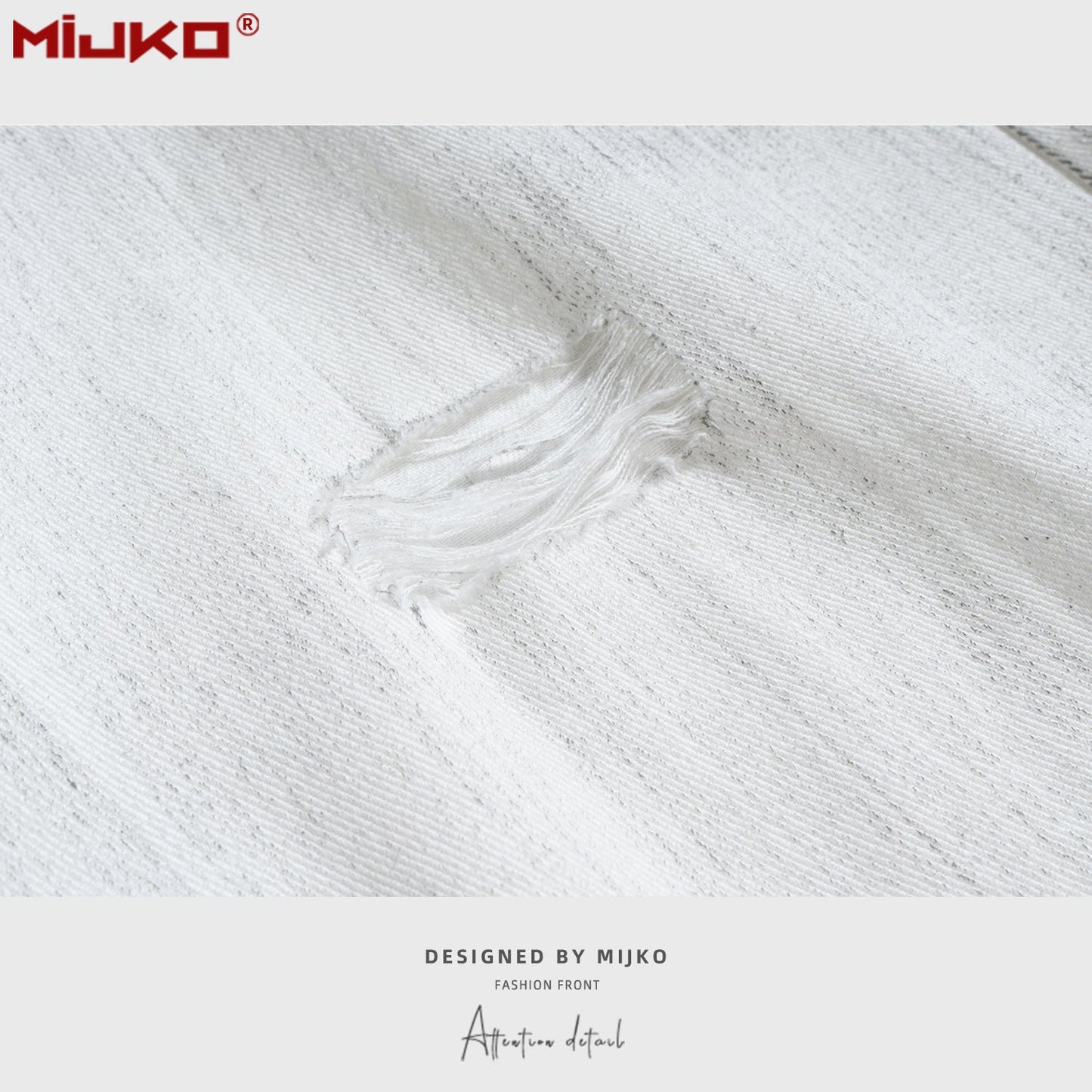 MIJKO Mens Vintage Pants Ripped Ripped Straight Jeans