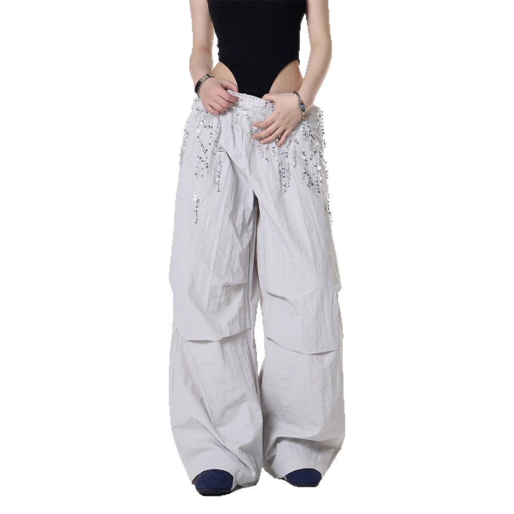 Women casual pants retrosummersequin fart curtain for women