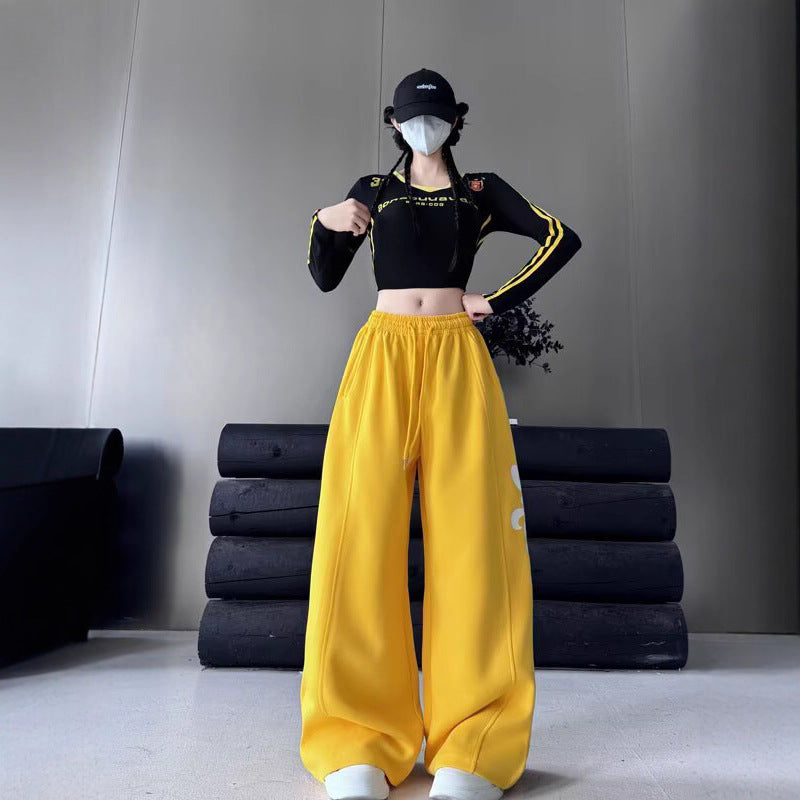 Women casual pant side star printing