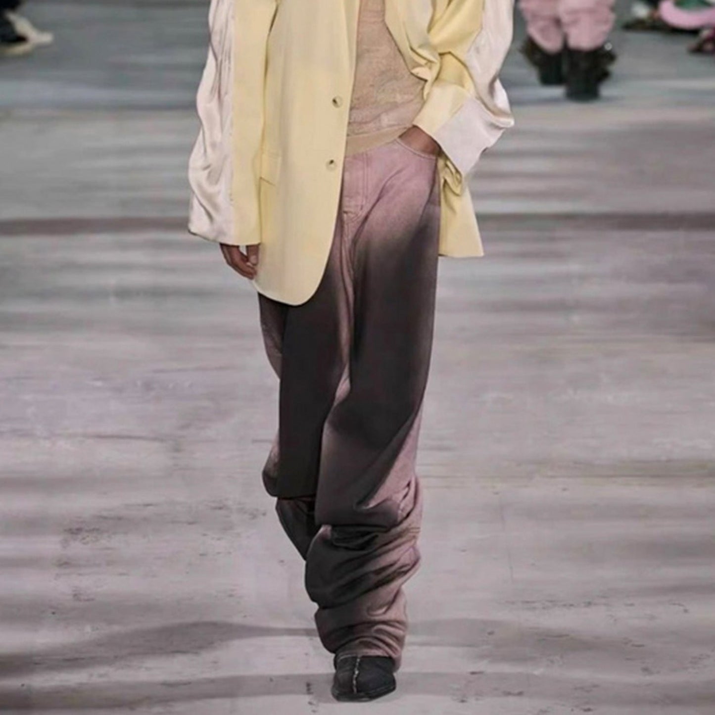 MIJKO Men's Vintage Pants MIJKO Men's Women's Wide Leg Jeans Pleated Design