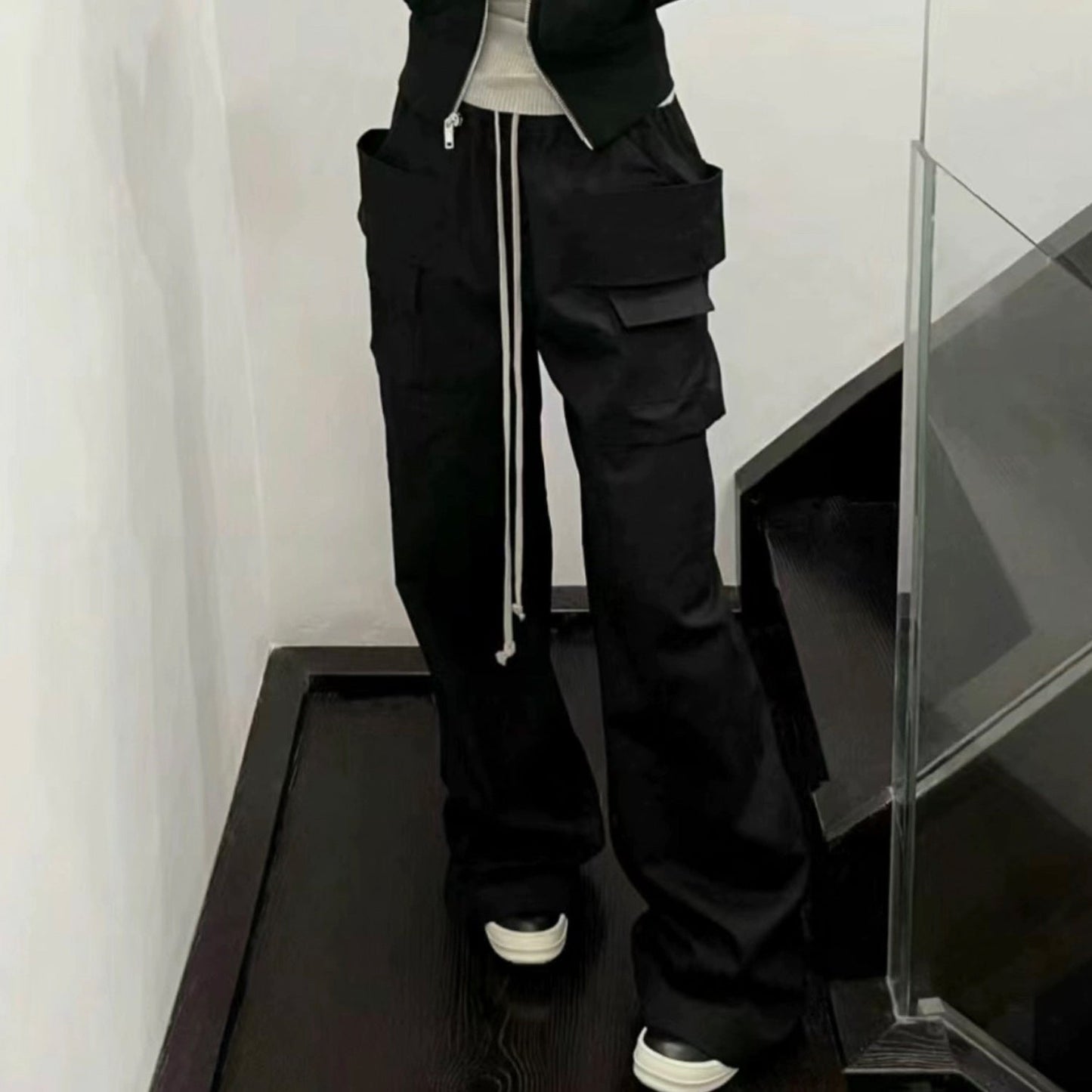 MIJKO Men's Vintage Pants MIJKO Wide Leg Tooling Pants Men's and Women's Casual Pants