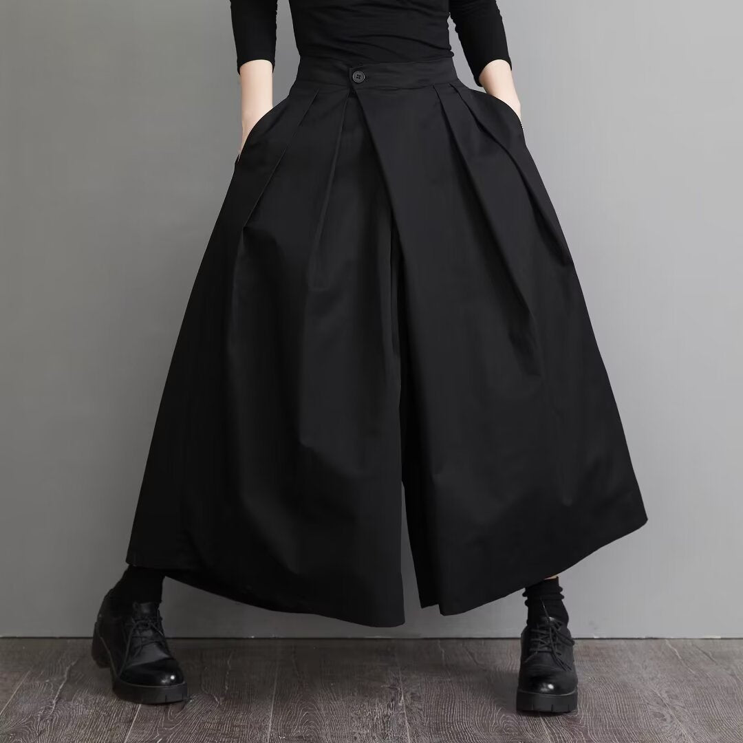 Women casual pants spring summerloosehigh waist nine-point pants skirt