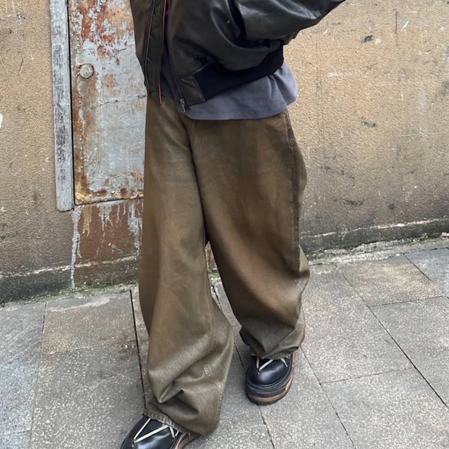 MIJKO Men's Vintage Pants MIJKO Men's Women's High Street Vintage Trousers Old Jeans