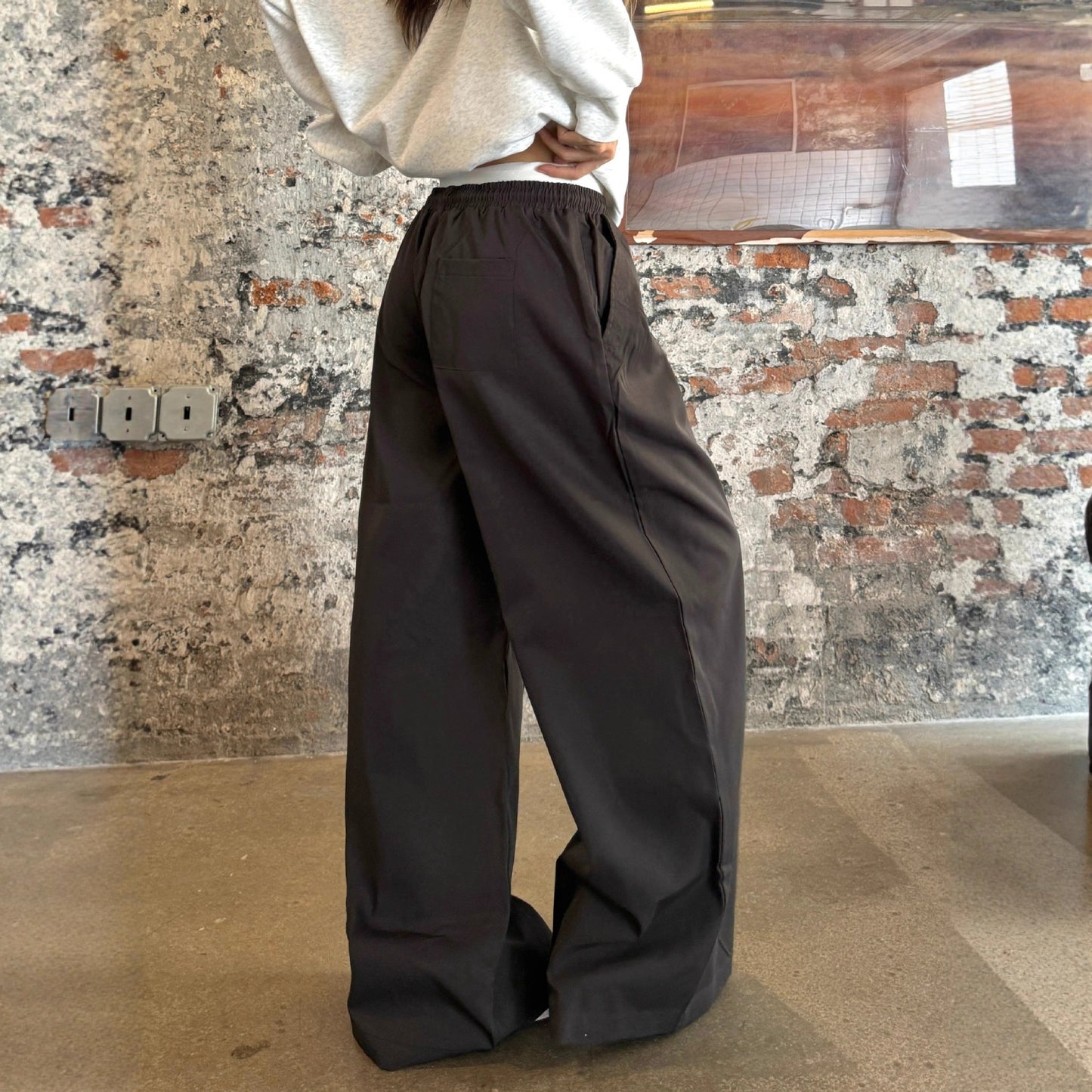 Women's casual pants - vintage letter print - autumn loose fit