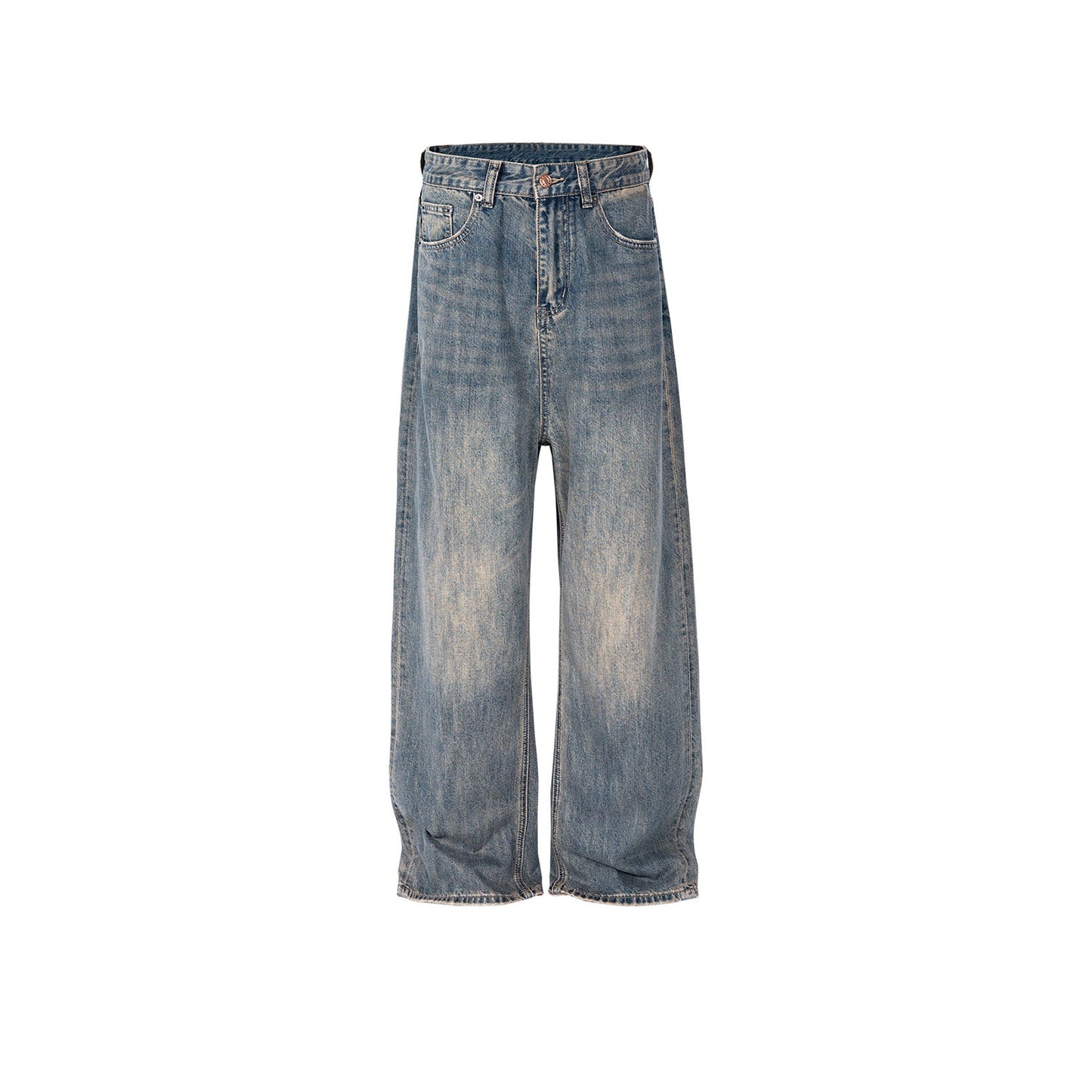 MIJKO Mens Vintage Pants MIJKO Mens Women's Old Baggy Trousers Straight Jeans