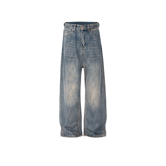 MIJKO Mens Vintage Pants MIJKO Mens Women's Old Baggy Trousers Straight Jeans