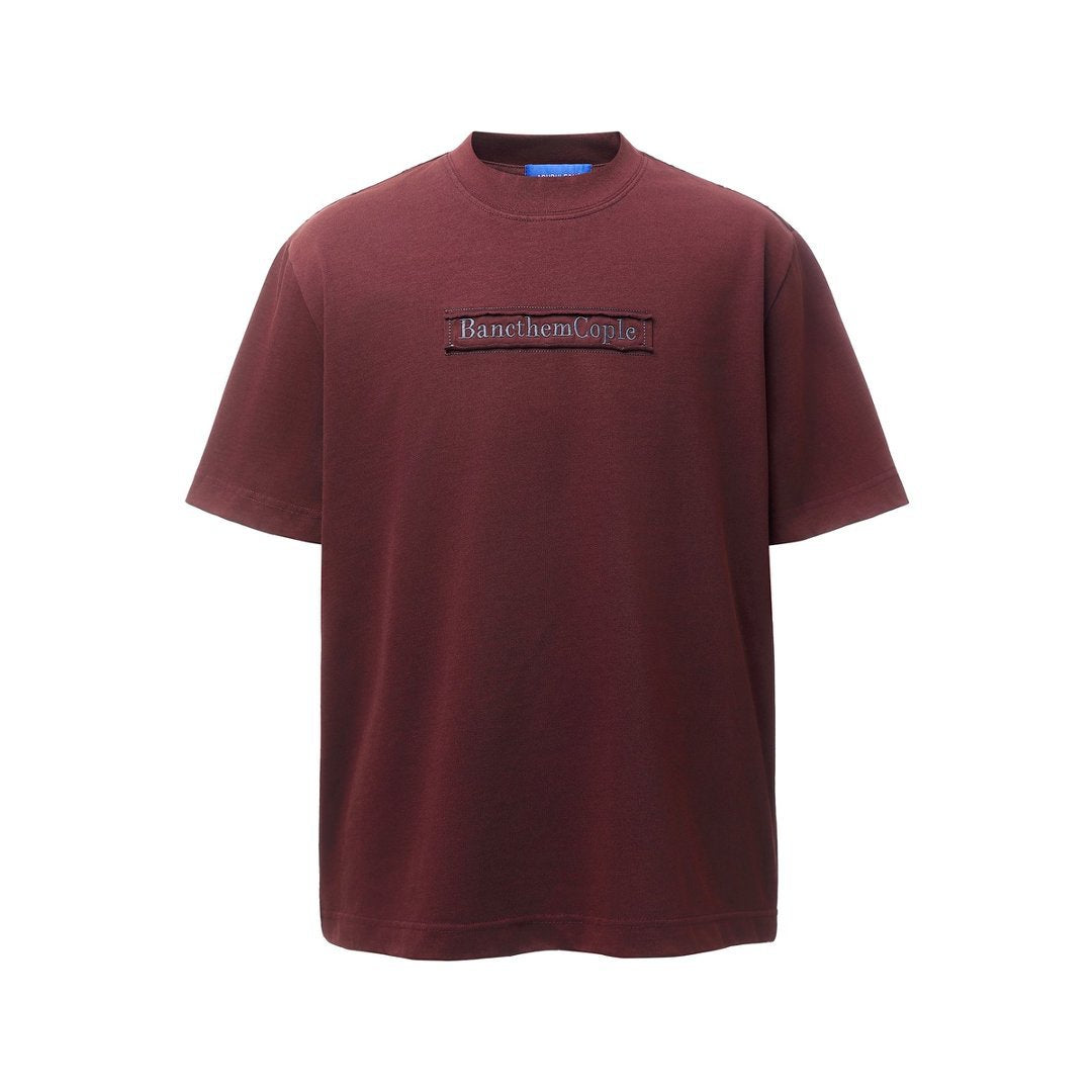 Men t shirts retro double yarn letter embroider distressed loose short sleeves