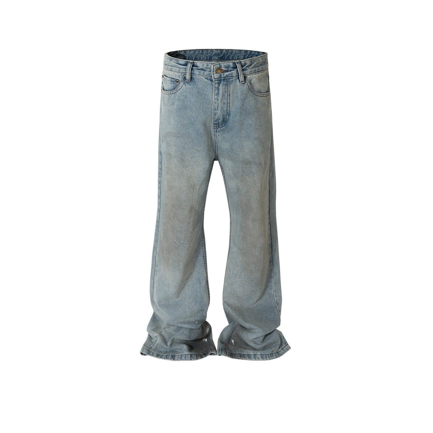 MIJKO Men Vintage Pants MIJKO High Street Trousers Washed Old Blue Jeans