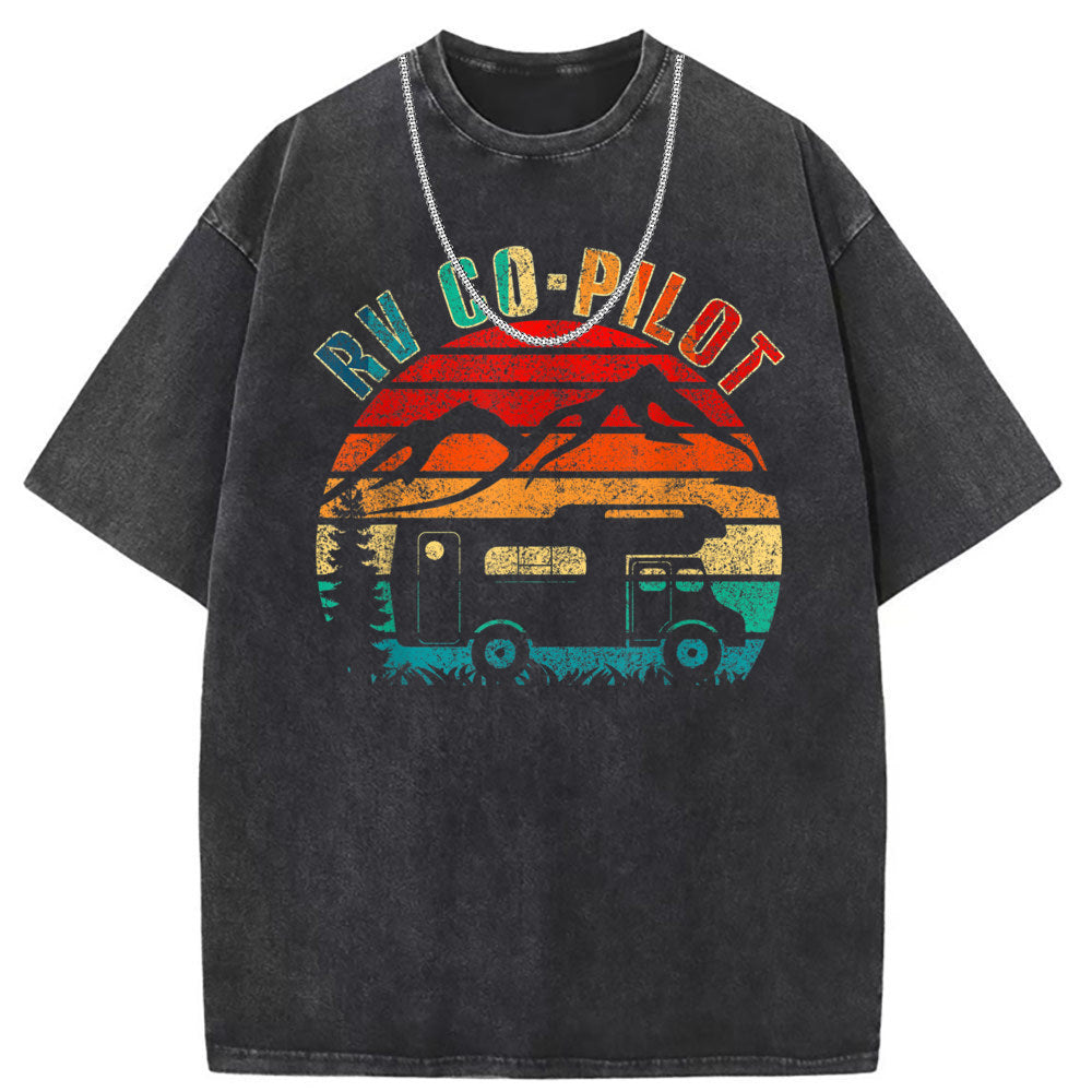 Mens T Shirts Washed Old High Street Print Short Sleeves