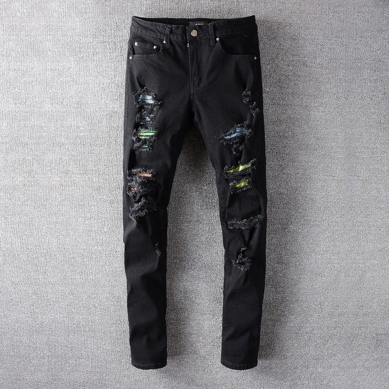 Amiri Jeans Casual Hip Hop Splash-Ink Painted Jeans Men #648
