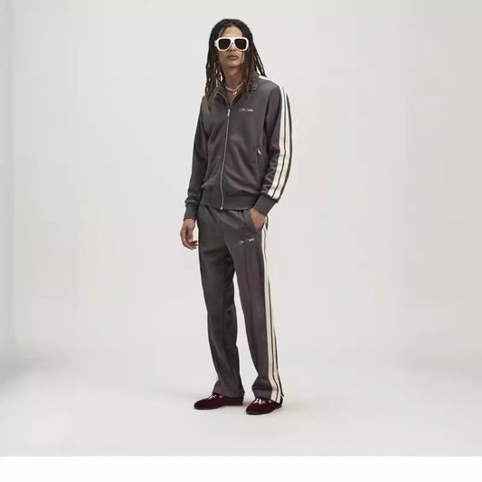 Palm Angels Sweatshirts Suit Striped Color Matching Sports Suit Loose Casual Suit