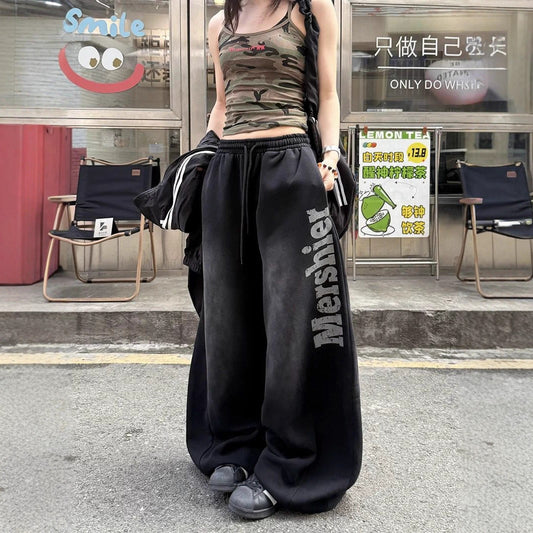 Women casual pants make old scimitar pants loose straight wide-leg sweatpants trousers