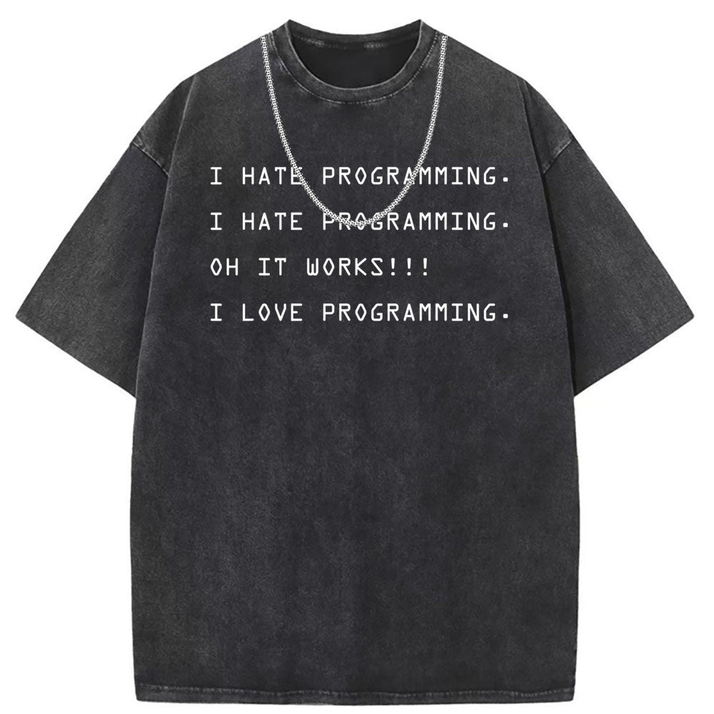 Men T Shirts Short-sleeved T-shirt women washed and old