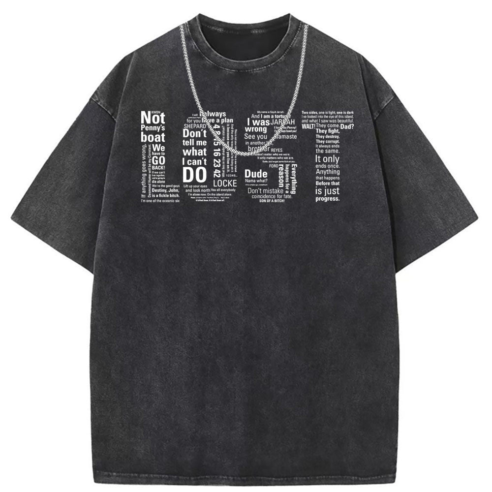 Men T Shirts Short-sleeved T-shirt women washed and old