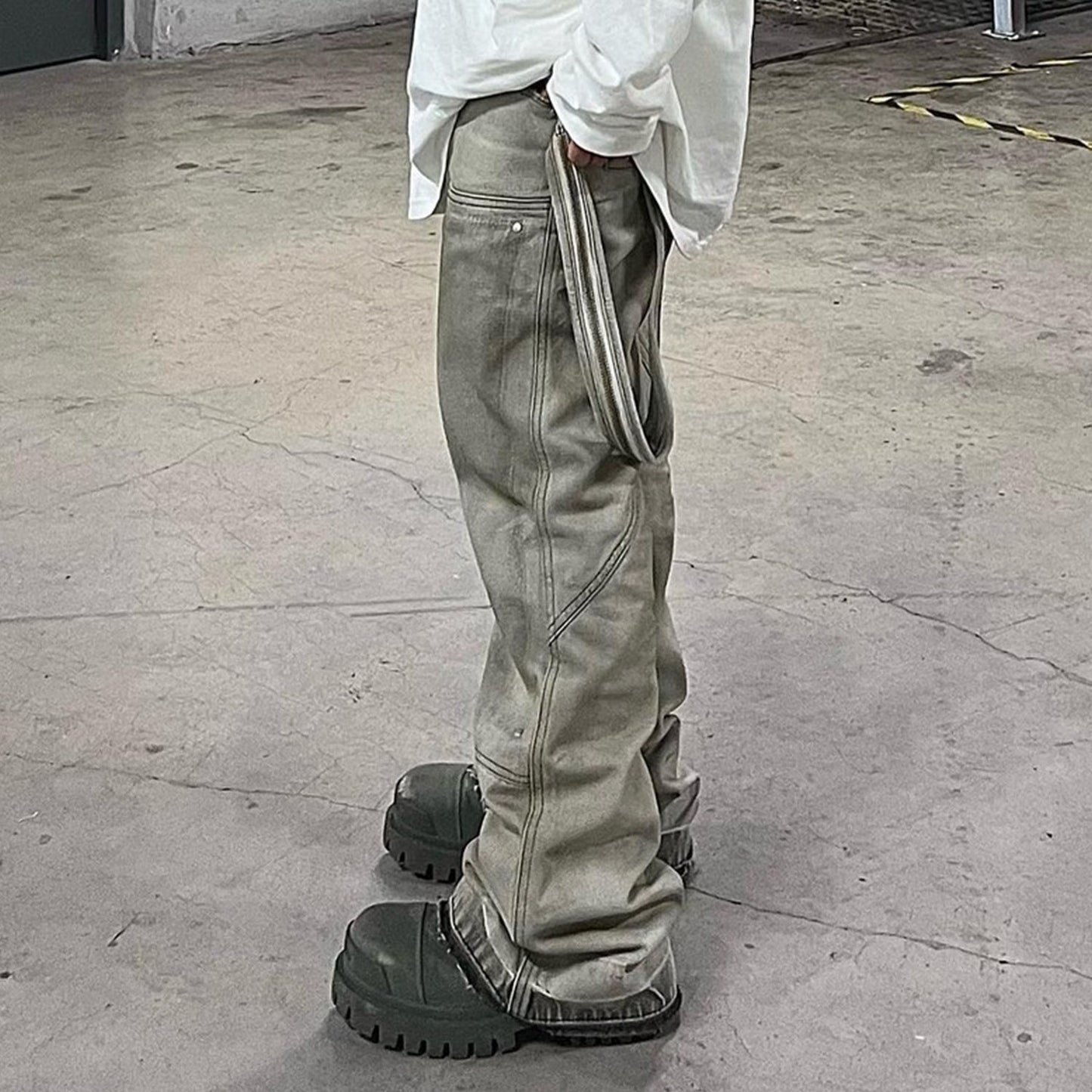 MIJKO Men's Vintage Pants Distress Unisex Pants