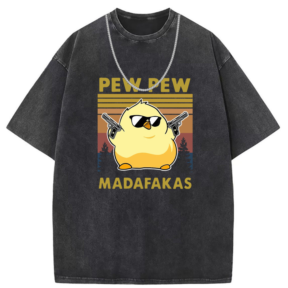 Mens T Shirts Washed Old Punk Short Sleeve T-Shirts