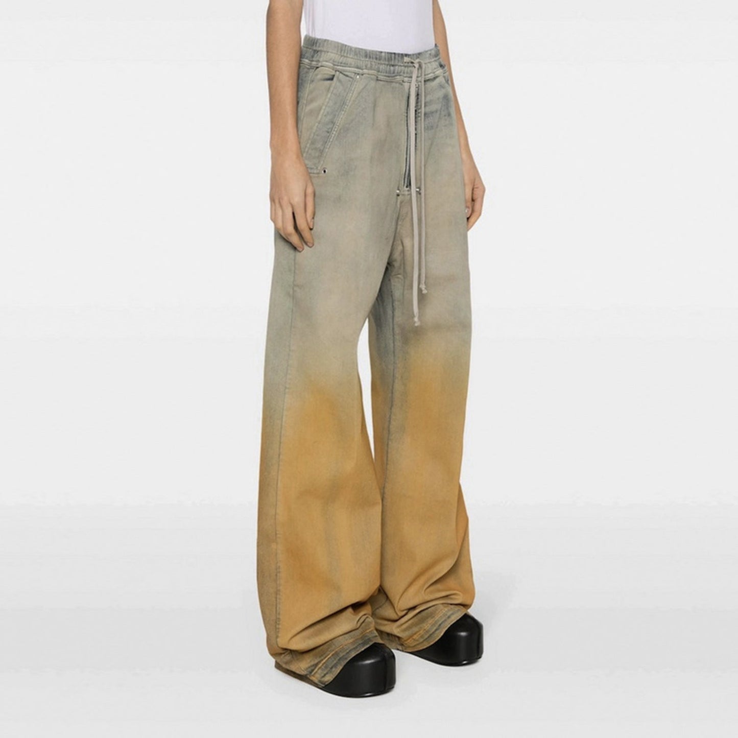 MIJKO Men's Vintage Pants MIJKO Men's Women's Design Pants Waist Casual Jeans