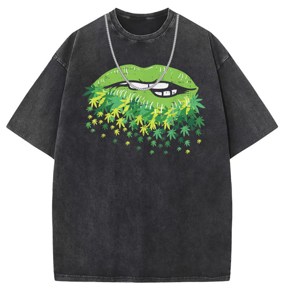 Men T Shirts Cotton Printed Short Sleeve T-Shirt Washed Old Punk