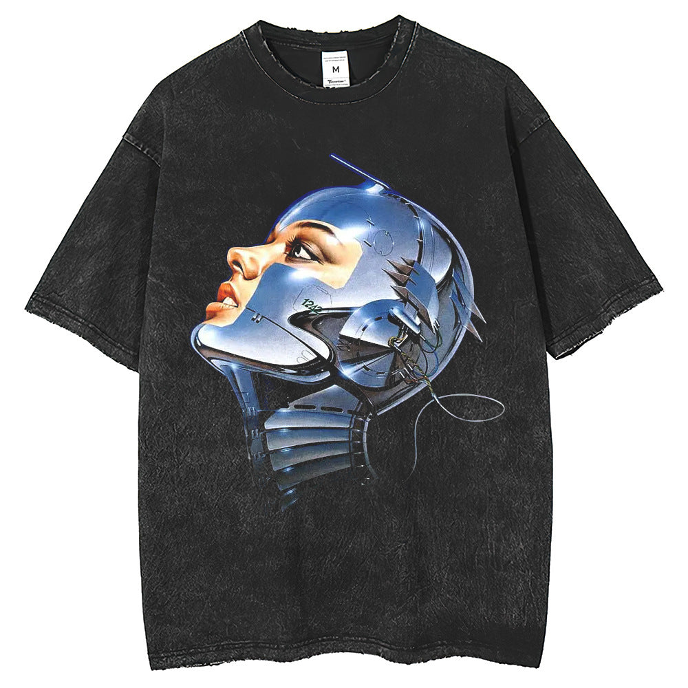 Mens T Shirts Printed T-Shirts Washed Old Retro