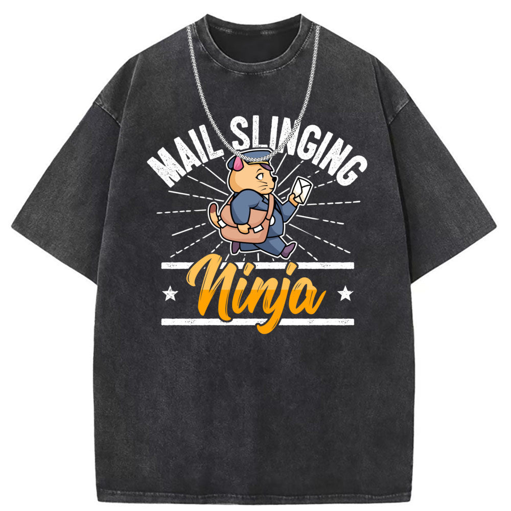 Men T Shirts Washed old punk cotton printed short-sleeved T-shirt