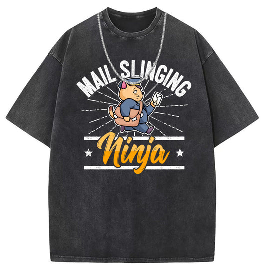 Men T Shirts Washed old punk cotton printed short-sleeved T-shirt